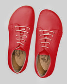 Pair Red Barefoot Sneaker - Barefoot Wide Toe Calf Leather | Bespoky