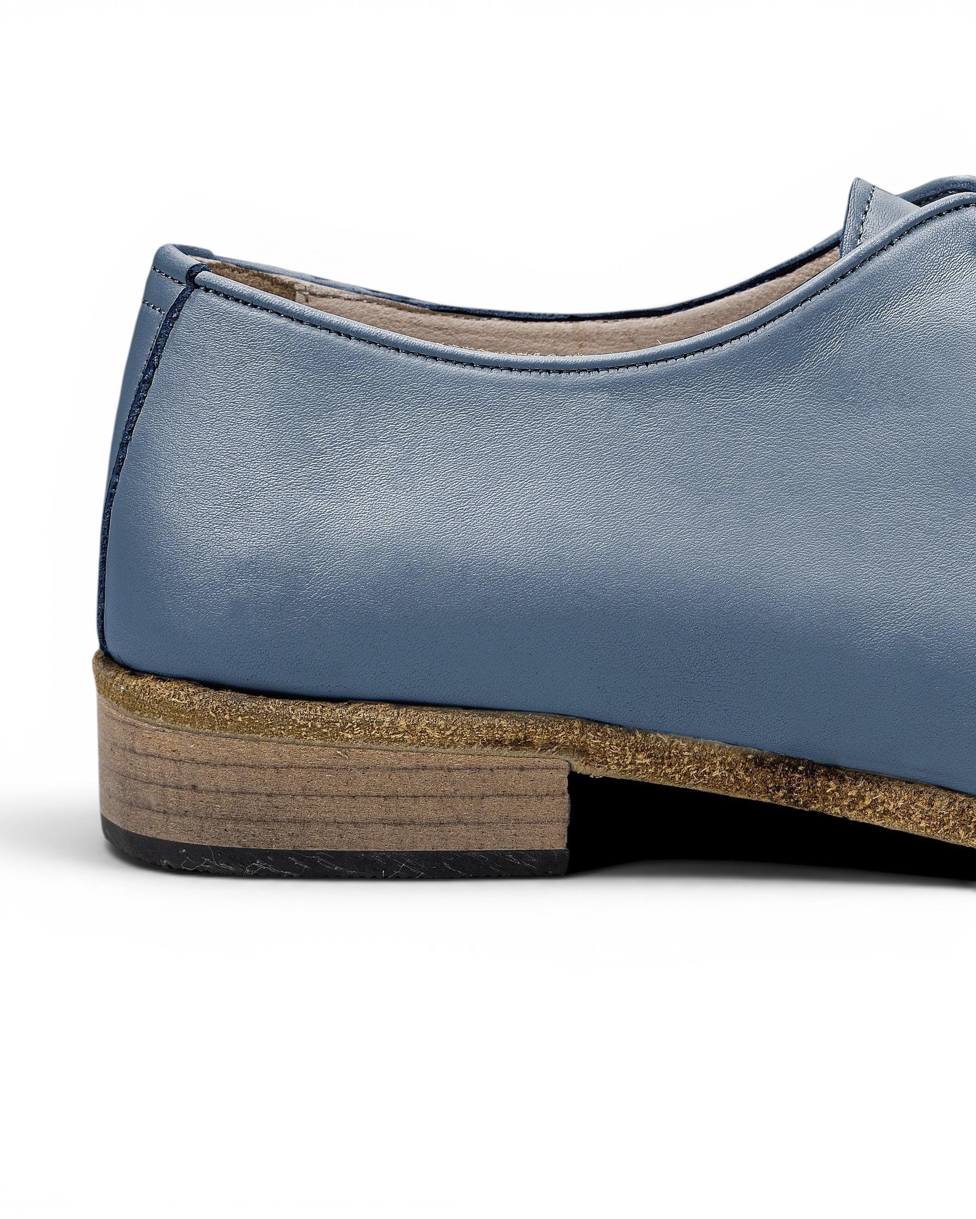 Top view Jean Blue Pointed Toe Oxford - Handcrafted Calf Leather | Bespoky