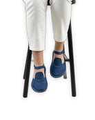 Detail Blue Barefoot Sandal - Handcrafted Calf Leather Turkey | Bespoky