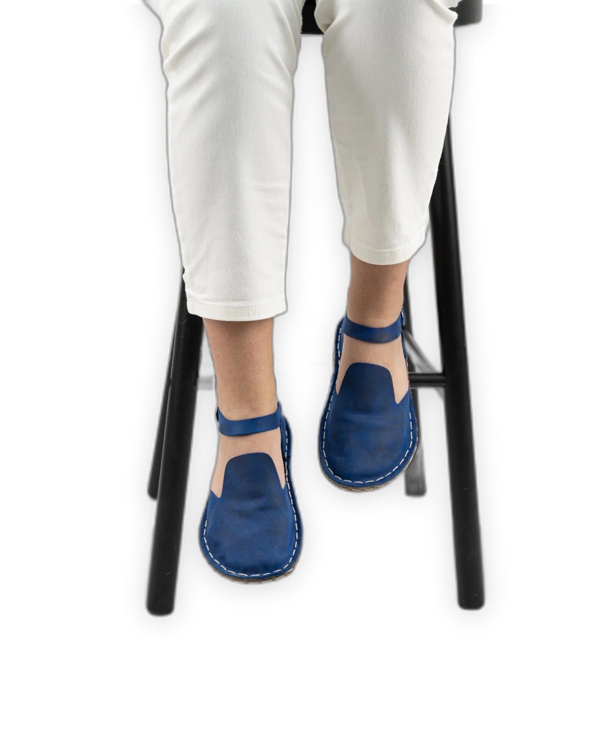 Detail Blue Barefoot Sandal - Handcrafted Calf Leather Turkey | Bespoky