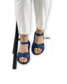 Detail Blue Barefoot Sandal - Handcrafted Calf Leather Turkey | Bespoky
