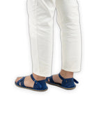 Pair Blue Barefoot Sandal - Barefoot Wide Toe Calf Leather | Bespoky