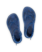 Women's Blue Barefoot Sandal - Handcrafted Calf Leather Wide Toe Box | Bespoky