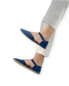 Top view Blue Barefoot Sandal - Handcrafted Calf Leather | Bespoky