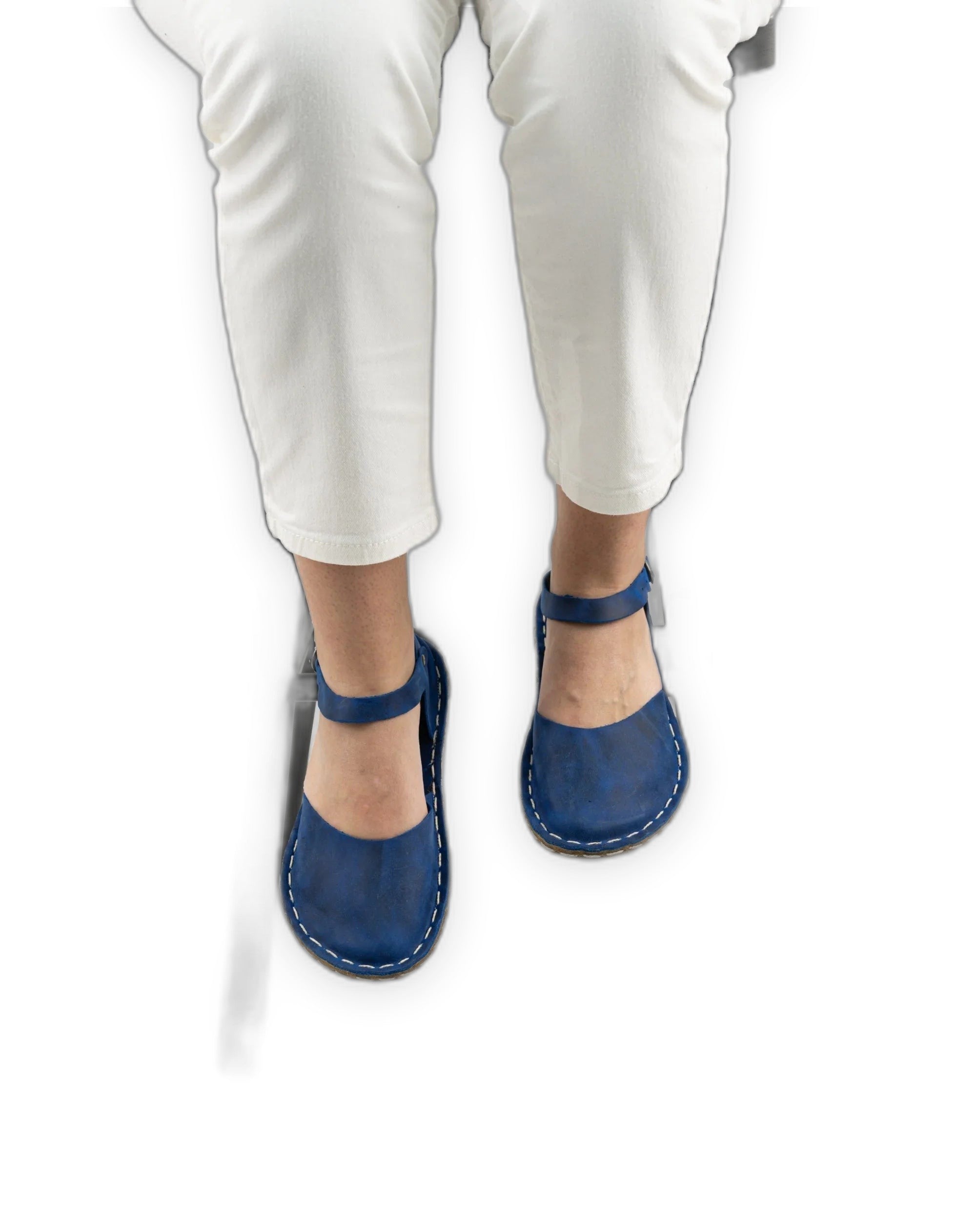 Detail Blue Barefoot Sandal - Handcrafted Calf Leather Turkey | Bespoky