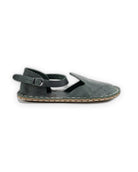 Side view Green Barefoot Sandal - Calf Leather Zero Drop | Bespoky