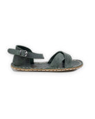 Side view Green Barefoot Sandal - Calf Leather Zero Drop | Bespoky