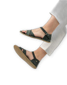 Top view Green Barefoot Sandal - Handcrafted Calf Leather | Bespoky