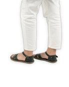 Pair Green Barefoot Sandal - Barefoot Wide Toe Calf Leather | Bespoky