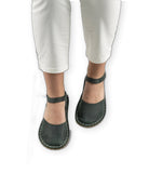 Detail Green Barefoot Sandal - Handcrafted Calf Leather Turkey | Bespoky