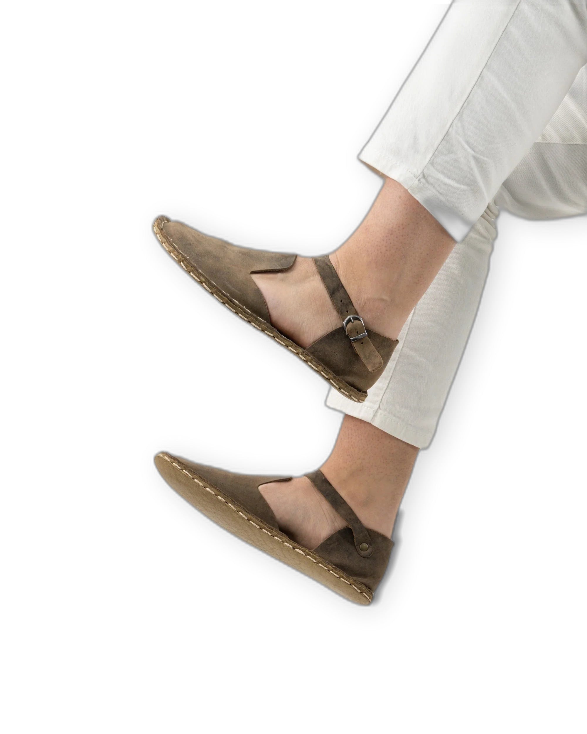 Top view Leather Barefoot Sandal - Handcrafted Calf Leather | Bespoky