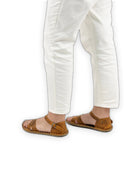 Pair Tan Barefoot Sandal - Barefoot Wide Toe Calf Leather | Bespoky