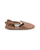 Side view Tan Barefoot Sandal - Calf Leather Zero Drop | Bespoky