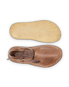 Detail Tan Barefoot Sandal - Handcrafted Calf Leather Turkey | Bespoky