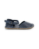 Side view Navy Blue Barefoot Sandal - Calf Leather Zero Drop | Bespoky