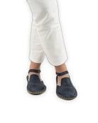 Detail Navy Blue Barefoot Sandal - Handcrafted Calf Leather Turkey | Bespoky