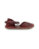 Side view Red Barefoot Sandal - Calf Leather Zero Drop | Bespoky