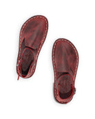 Women's Red Barefoot Sandal - Handcrafted Calf Leather Wide Toe Box | Bespoky
