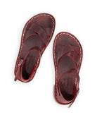 Women's Red Barefoot Sandal - Handcrafted Calf Leather Wide Toe Box | Bespoky