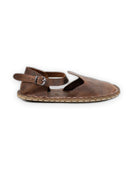 Side view Tan Barefoot Sandal - Calf Leather Zero Drop | Bespoky