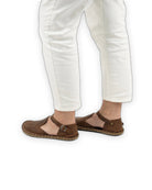 Pair Tan Barefoot Sandal - Barefoot Wide Toe Calf Leather | Bespoky