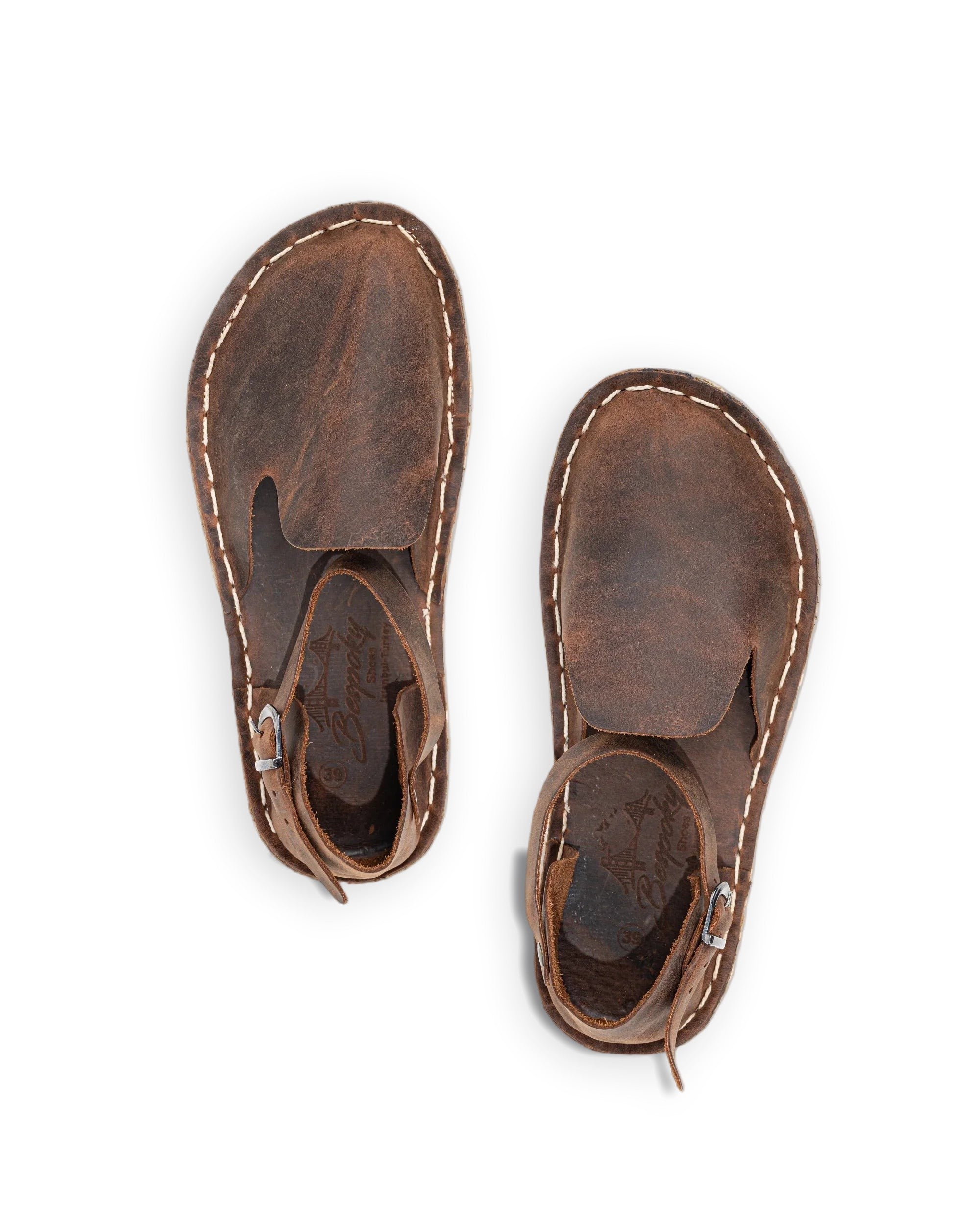 Women's Tan Barefoot Sandal - Handcrafted Calf Leather Wide Toe Box | Bespoky