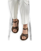 Detail Tan Barefoot Sandal - Handcrafted Calf Leather Turkey | Bespoky