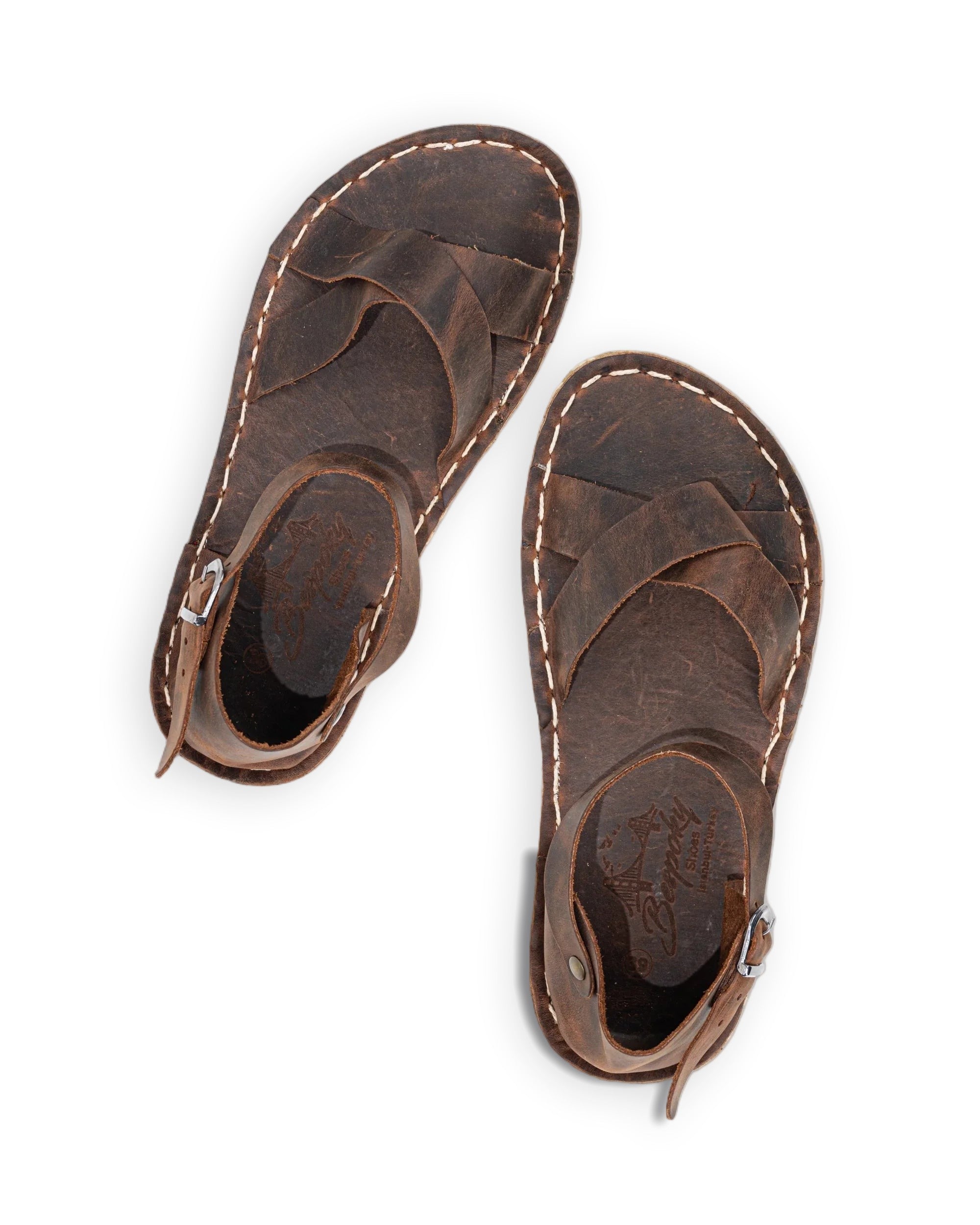 Women's Tan Barefoot Sandal - Handcrafted Calf Leather Wide Toe Box | Bespoky
