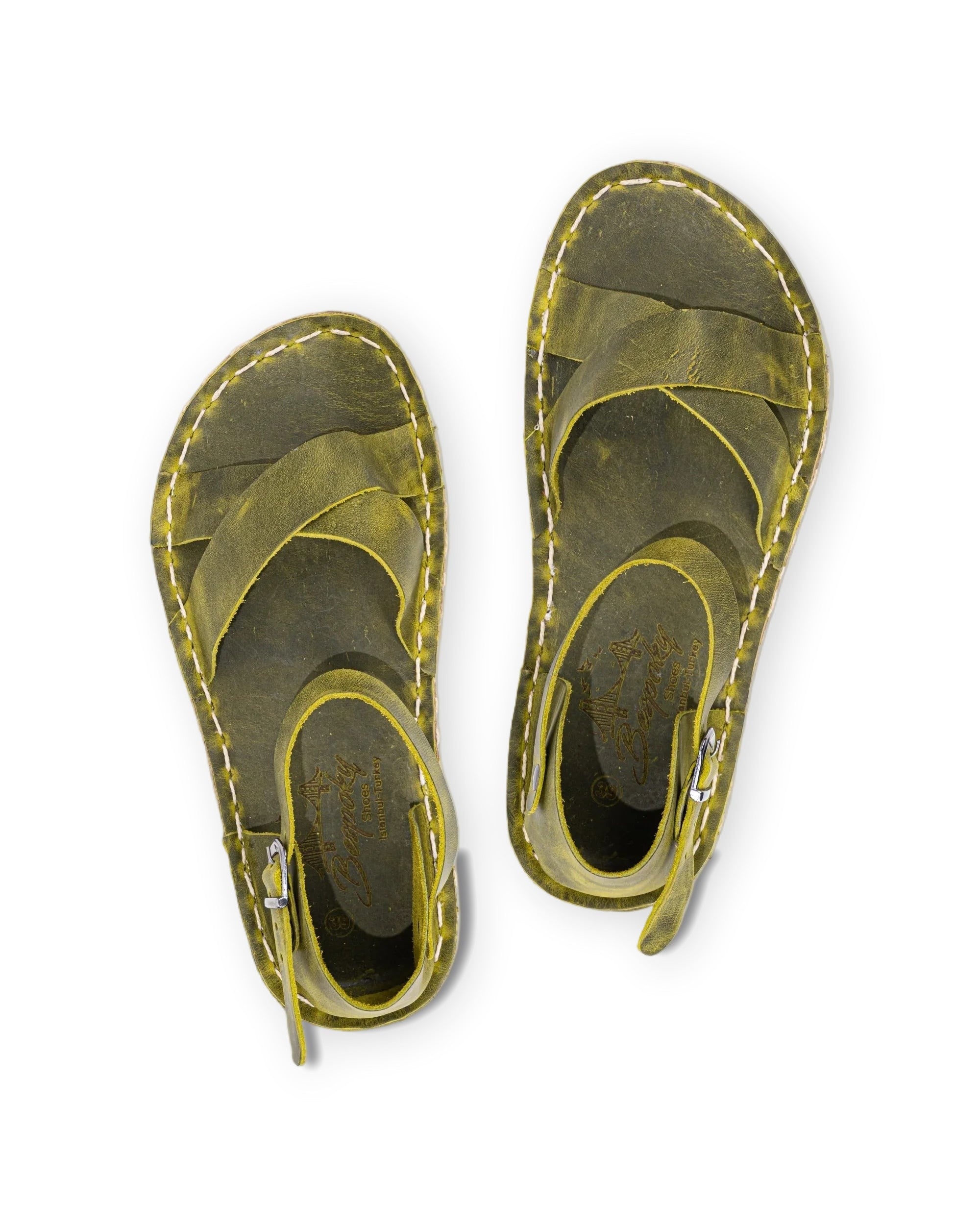 Women's Yellow Barefoot Sandal - Handcrafted Calf Leather Wide Toe Box | Bespoky