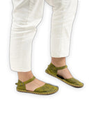 Pair Yellow Barefoot Sandal - Barefoot Wide Toe Calf Leather | Bespoky