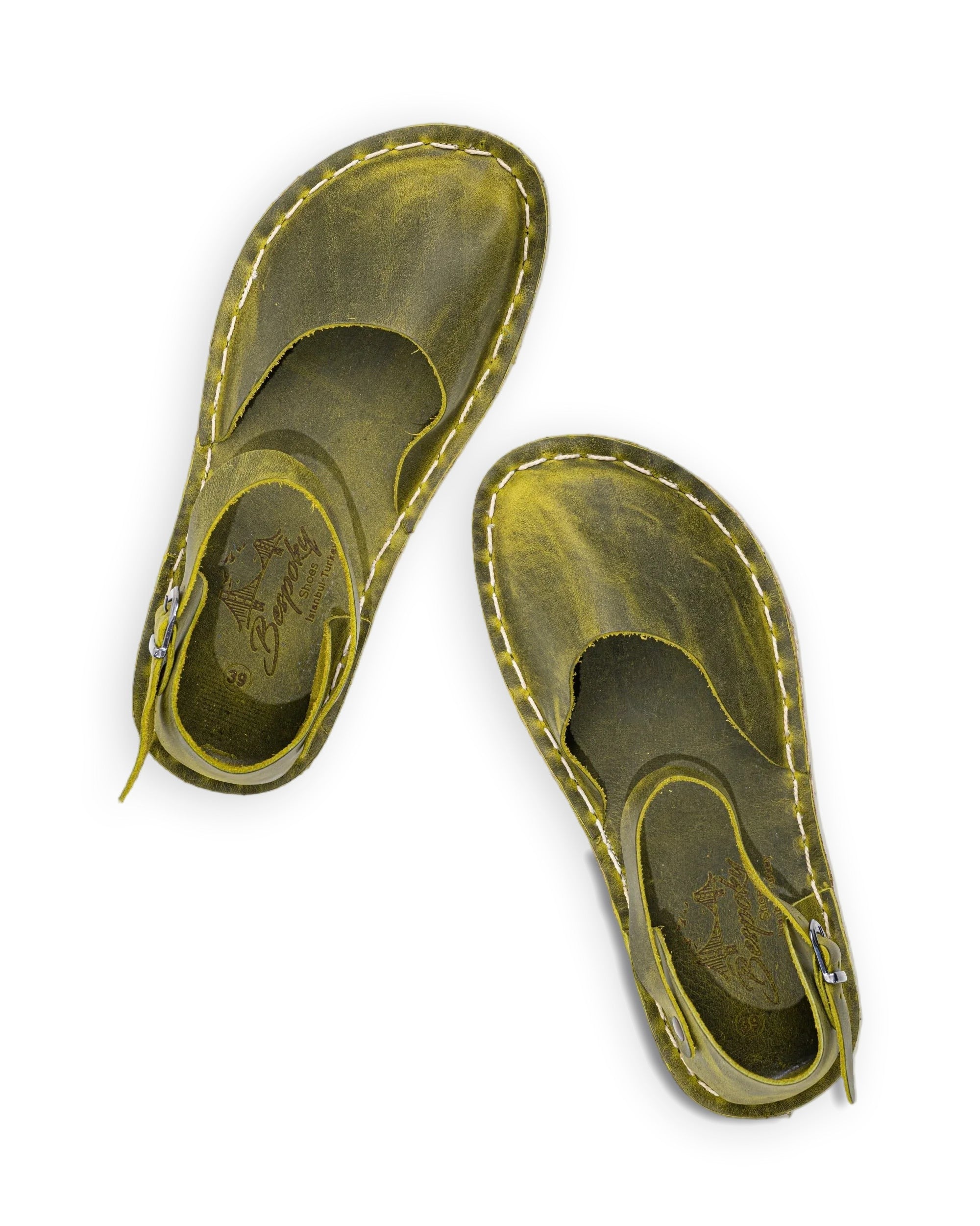 Women's Yellow Barefoot Sandal - Handcrafted Calf Leather Wide Toe Box | Bespoky