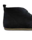 Side view Black Suede Ankle Boots - Calf Leather Zero Drop | Bespoky