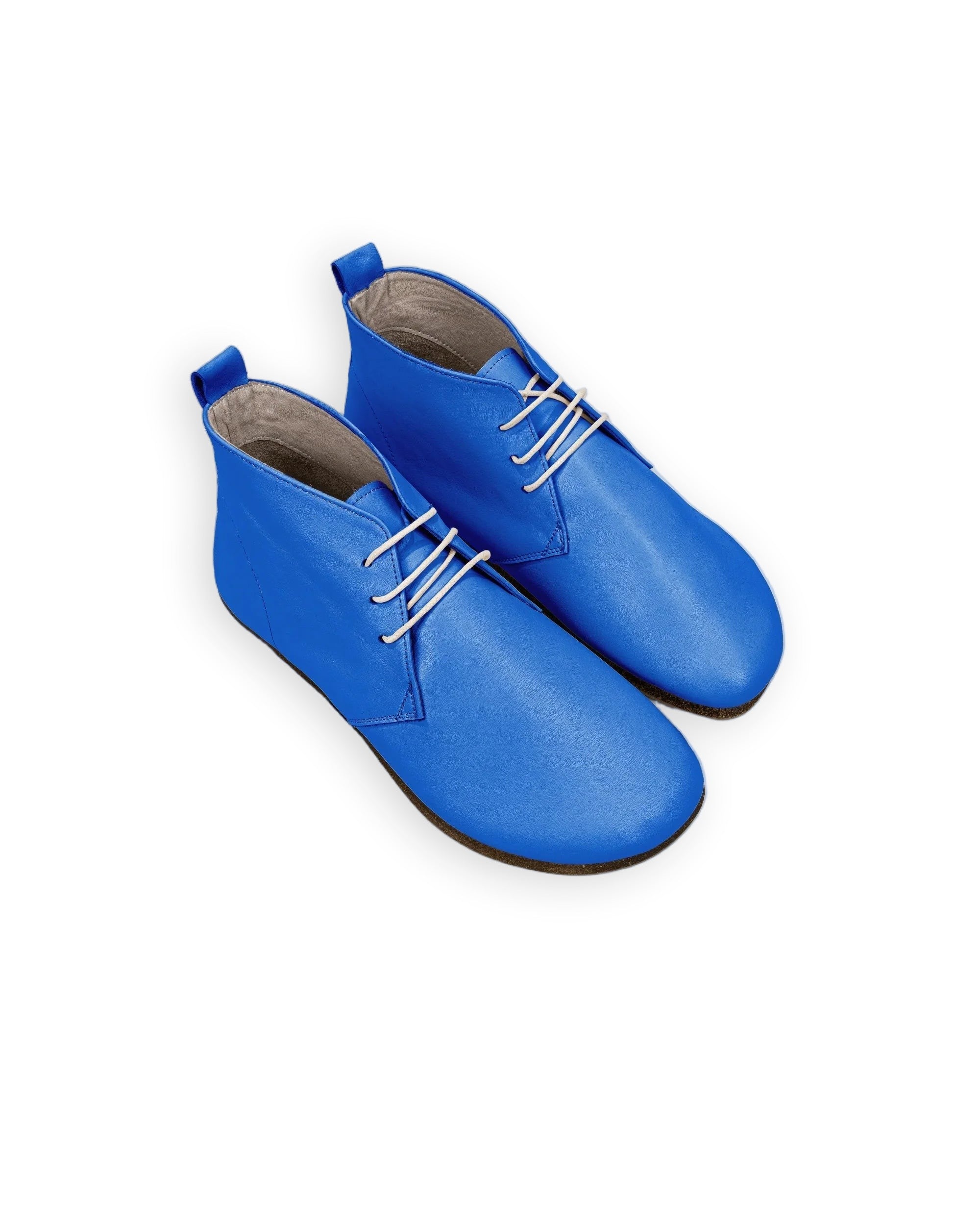 Men's Blue Ankle Boots - Handcrafted Calf Leather Wide Toe Box | Bespoky