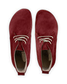 Side view Burgundy Suede Ankle Boots - Calf Leather Zero Drop | Bespoky