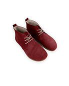 Men's Burgundy Suede Ankle Boots - Handcrafted Calf Leather Wide Toe Box | Bespoky