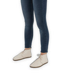 Back view Cream Ankle Boots - Calf Leather Handcrafted | Bespoky