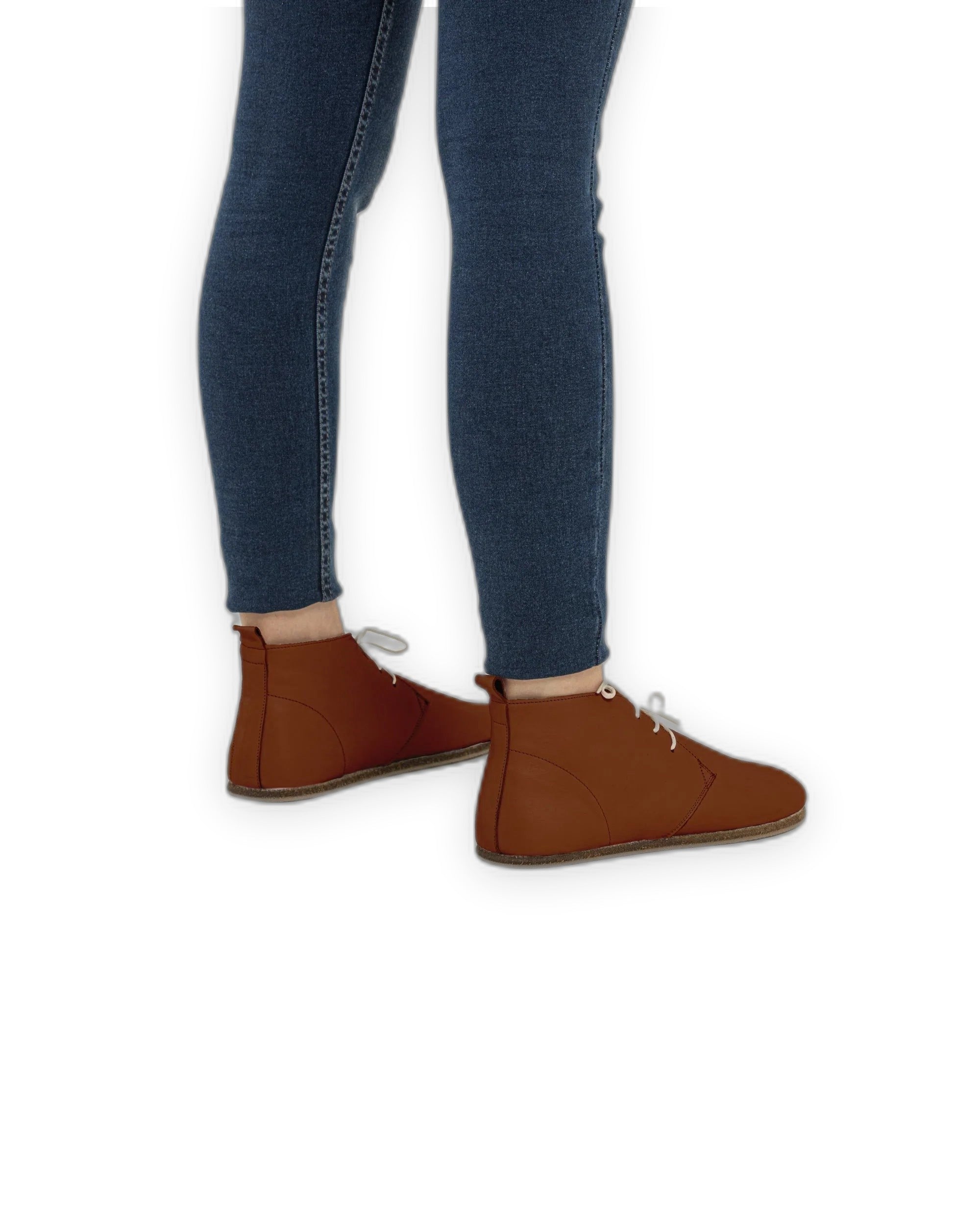 Pair Dark Brown Ankle Boots - Barefoot Wide Toe Calf Leather | Bespoky