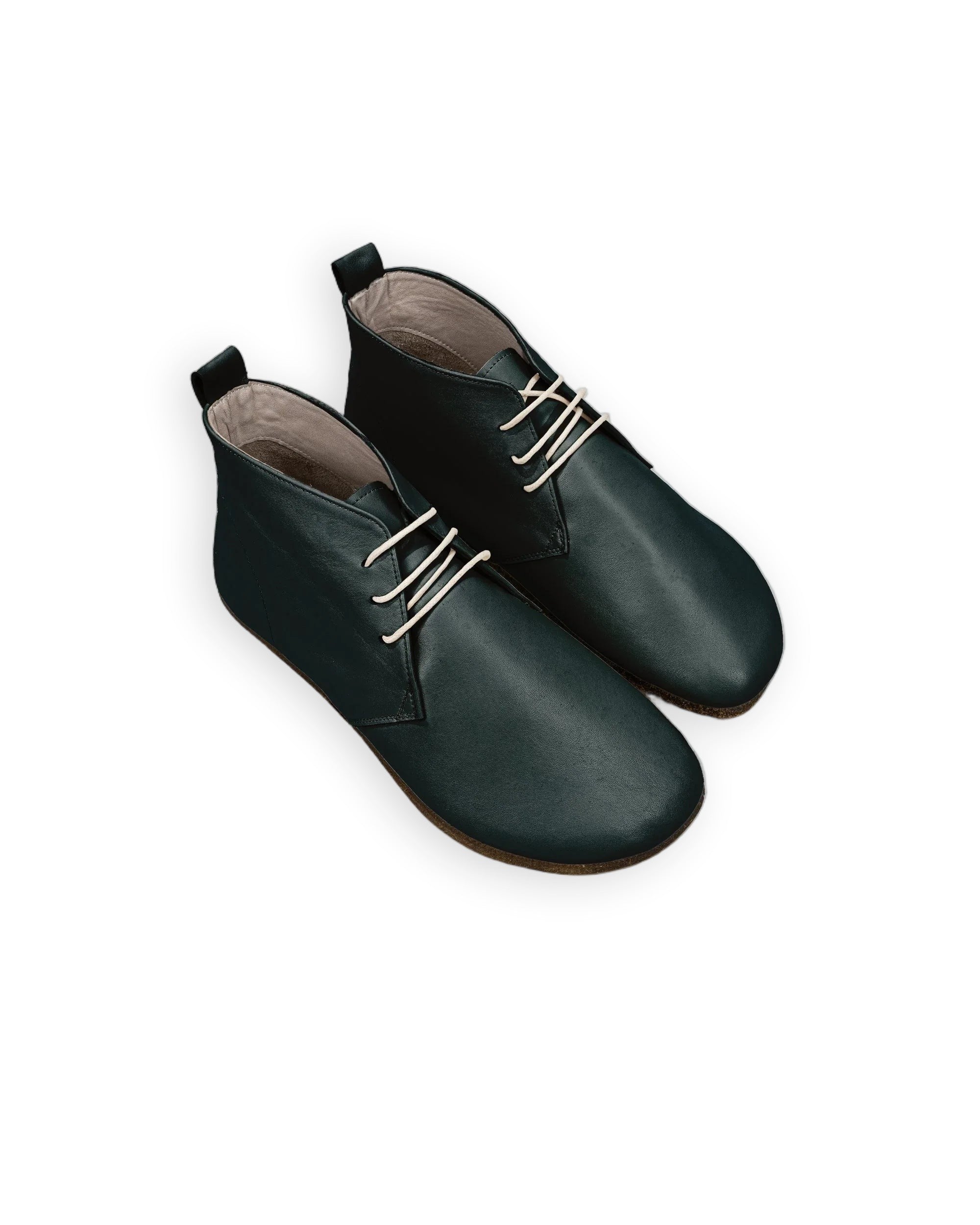 Men's Dark Green Ankle Boots - Handcrafted Calf Leather Wide Toe Box | Bespoky