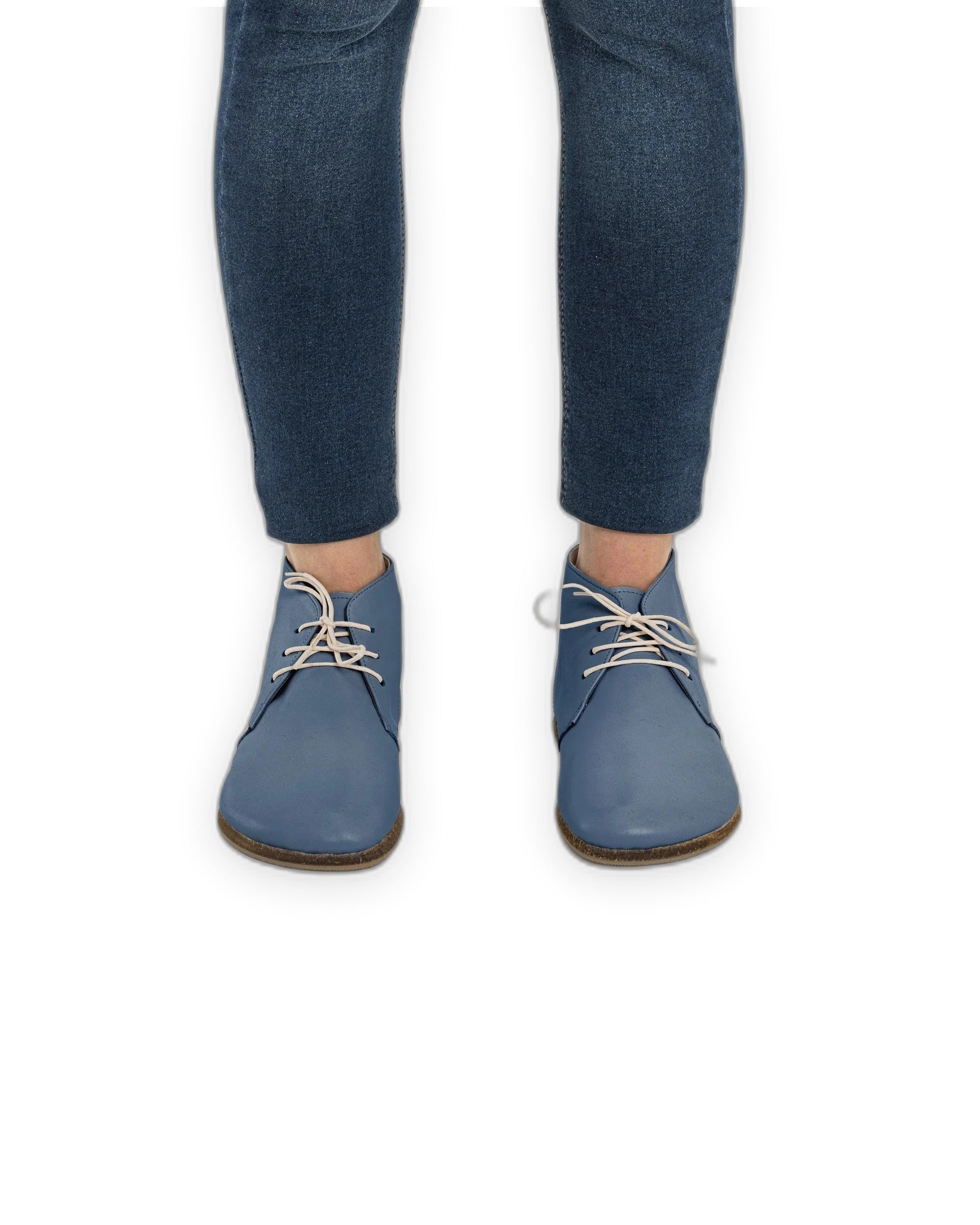 Back view Jean Blue Ankle Boots - Calf Leather Handcrafted | Bespoky