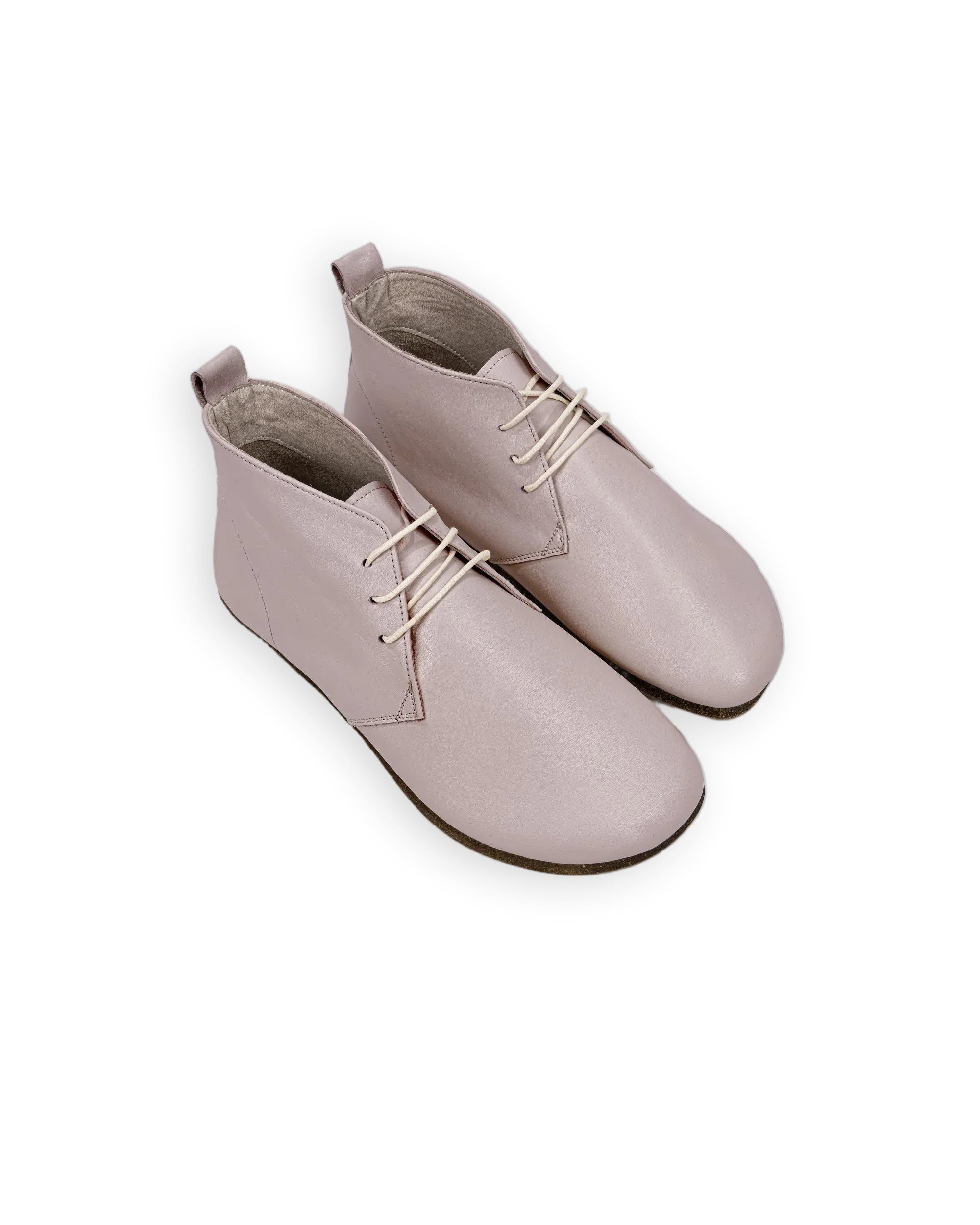 Men's Pink Ankle Boots - Handcrafted Calf Leather Wide Toe Box | Bespoky