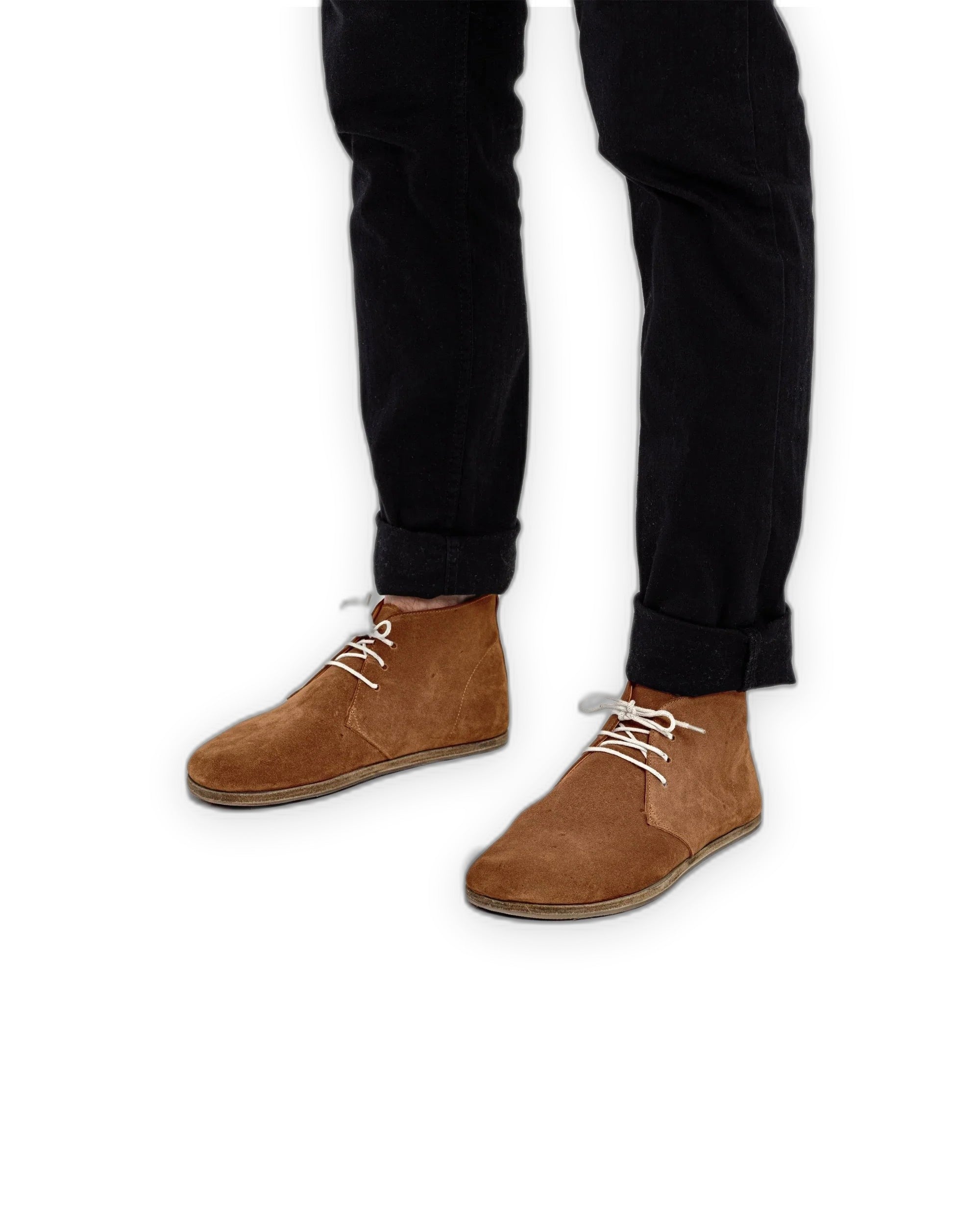 Pair Suede Ankle Boots - Barefoot Wide Toe Calf Leather | Bespoky