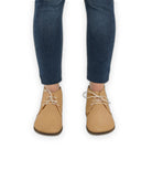 Close-up calf leather - Melon Yellow Ankle Boots Detail | Bespoky