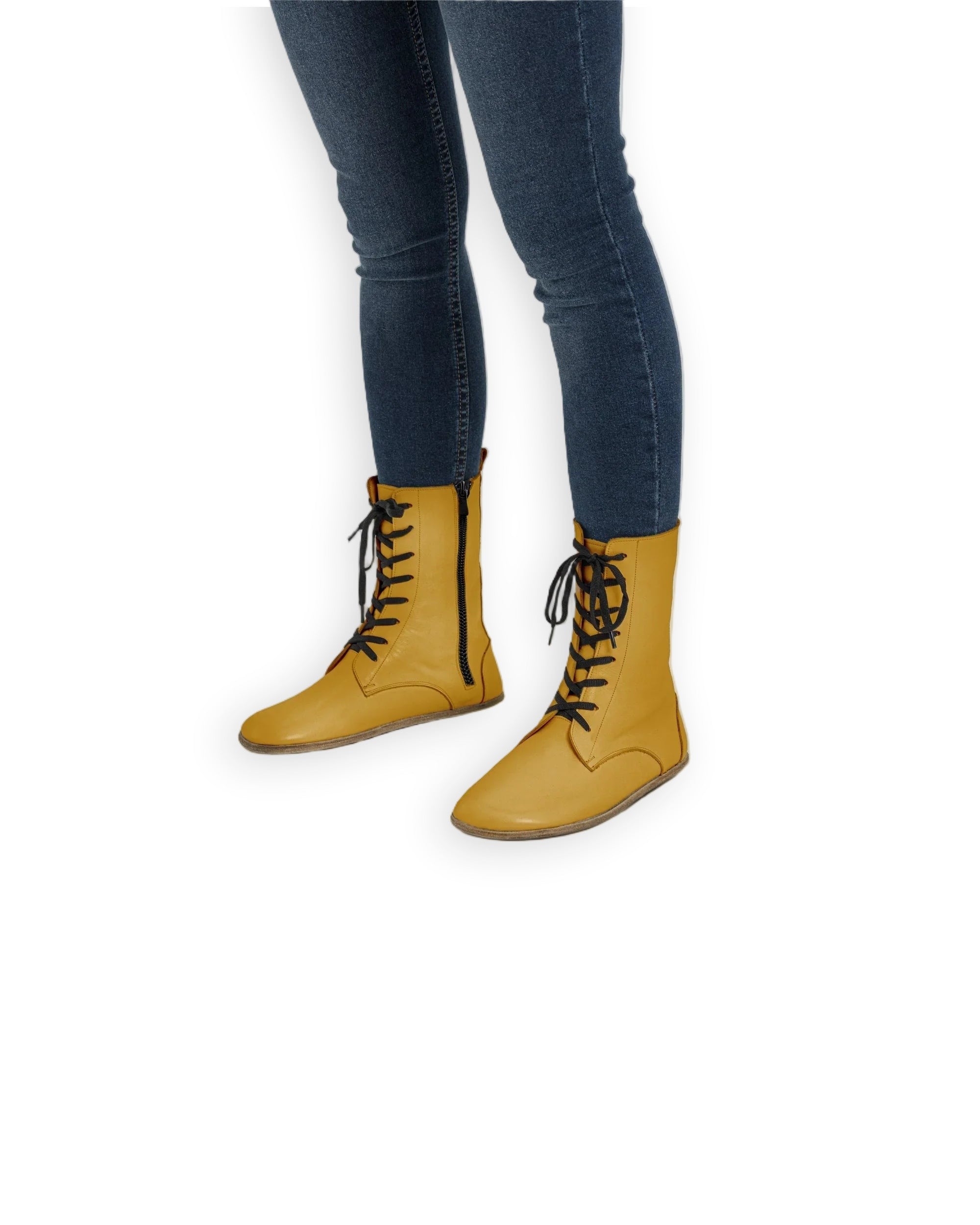 Men's Mustard Barefoot Boot - Handcrafted Calf Leather Wide Toe Box | Bespoky