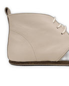 Pair Beige Ankle Boots - Barefoot Wide Toe Calf Leather | Bespoky