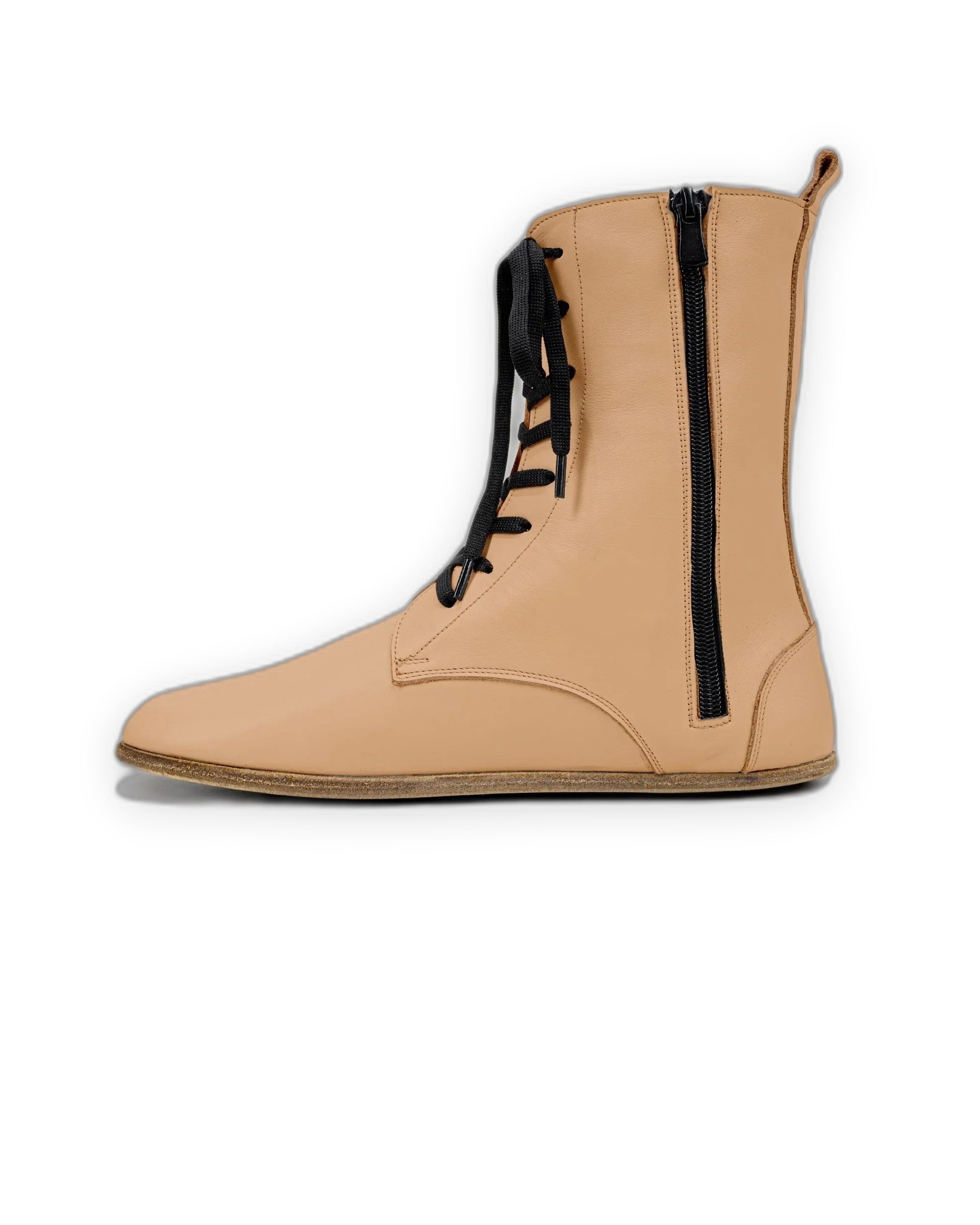 Close-up calf leather - Undyed Barefoot Boot Detail | Bespoky