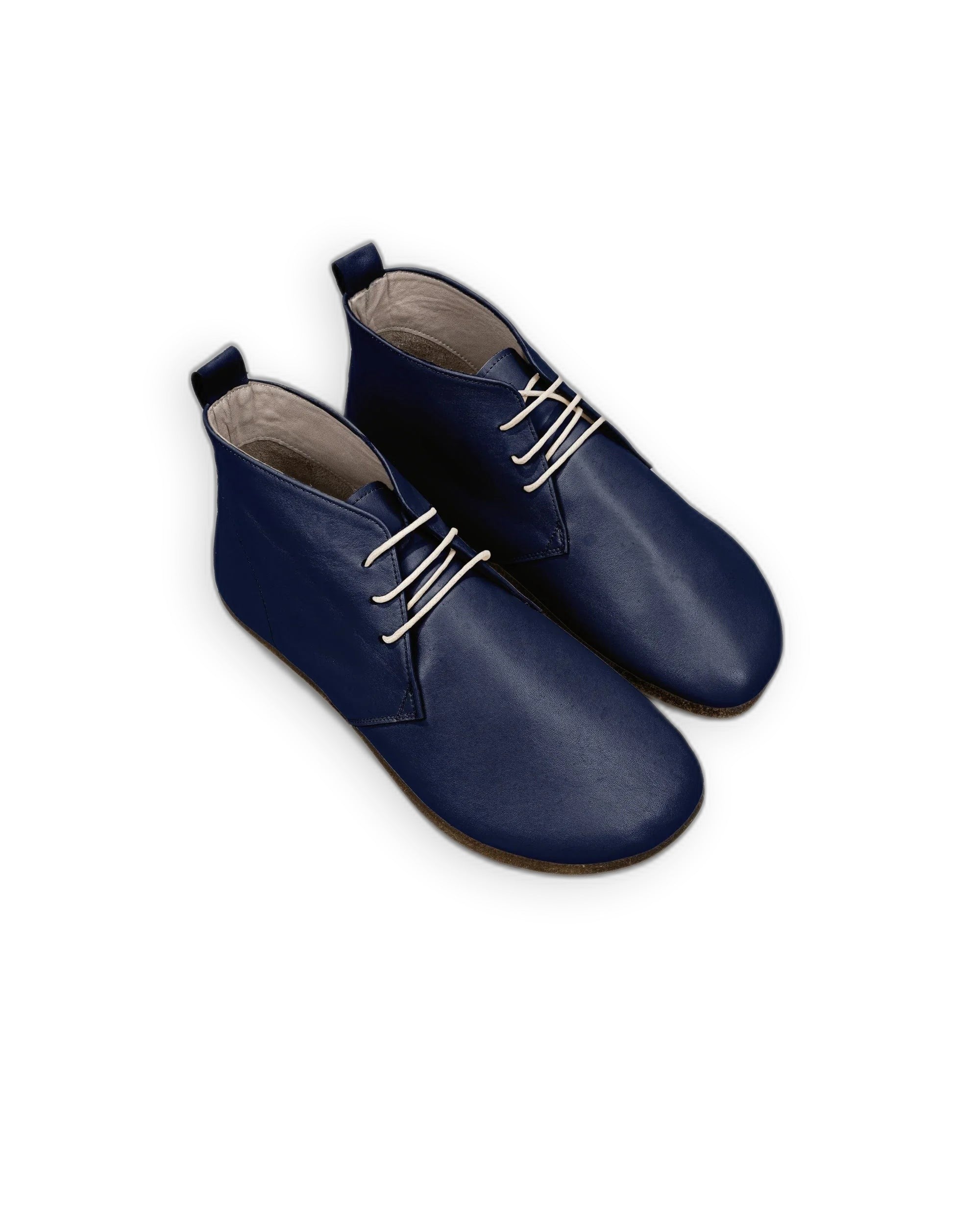 Men's Navy Blue Ankle Boots - Handcrafted Calf Leather Wide Toe Box | Bespoky