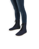Men's Navy Nubuck Barefoot Boot - Handcrafted Calf Leather Wide Toe Box | Bespoky
