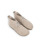 Men's Beige Nubuck Ankle Boots - Handcrafted Calf Leather Wide Toe Box | Bespoky