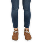 Pair Tan Nubuck Ankle Boots - Barefoot Wide Toe Calf Leather | Bespoky