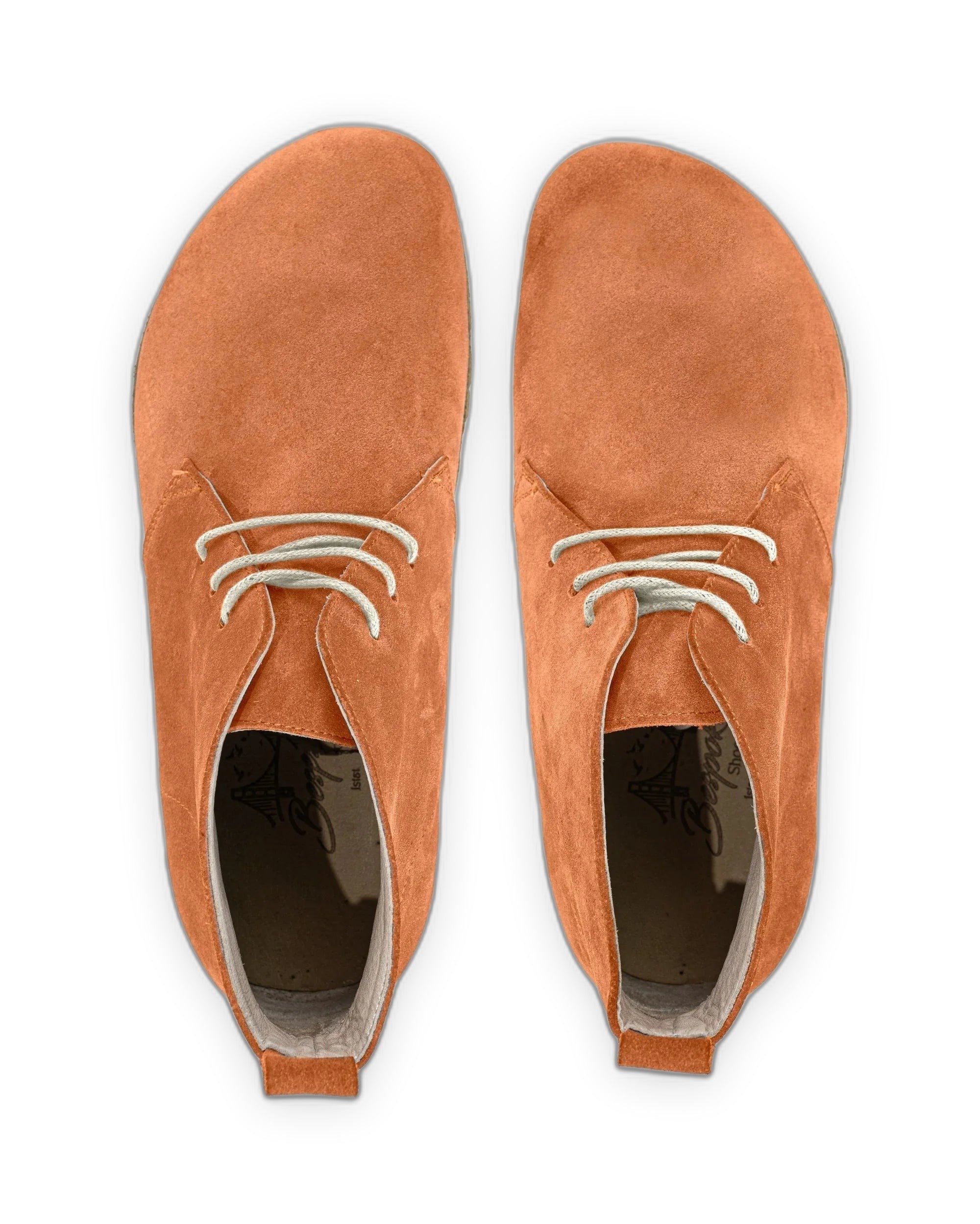 Top view Orange Suede Ankle Boots - Handcrafted Calf Leather | Bespoky